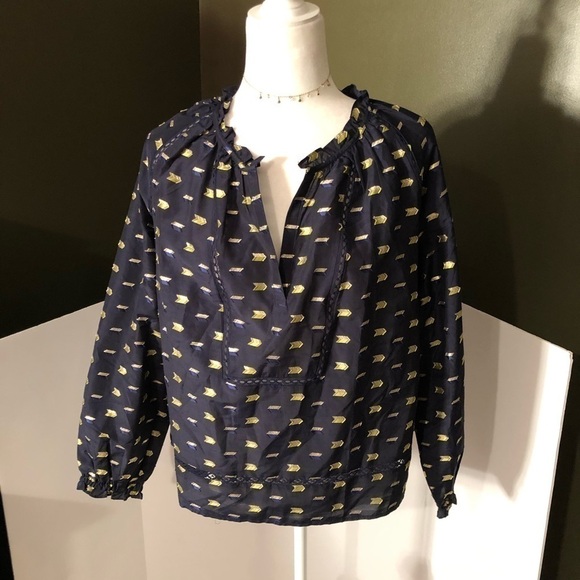 🆕 J. Crew Point Sur Ruffle Neck Popover Top - Picture 1 of 9